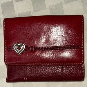 Brighton Red Leather Wallet with Heart Accent
